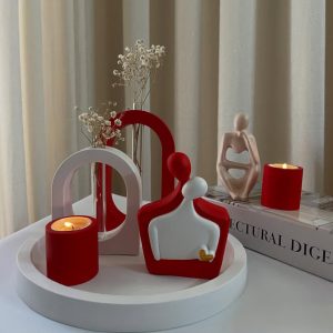 ست دکوری سفیدقرمز۷تیکه