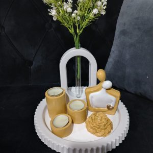 ست دکوری سفید خردلی